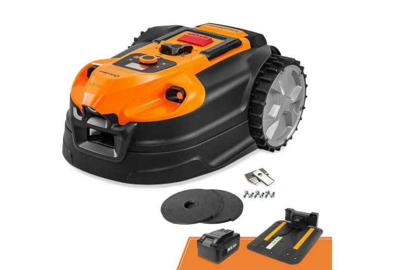 Lawnmaster Rasenmähroboter ohne begrenzungskabel, mit 2ah Batterie, bis 500 m² Rasenfläche, WiFi&Bluetooth APP, Automatische Ladestation, Verbotene-Zone-Funktion von Lawnmaster