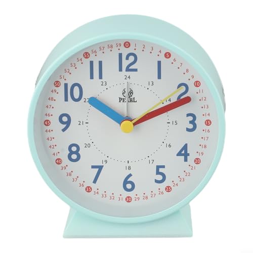 10 cm runde leise Quarzuhr mit leuchtendem Nachtlicht, für Zuhause und Reisen (hellgrün) von Lawnoval