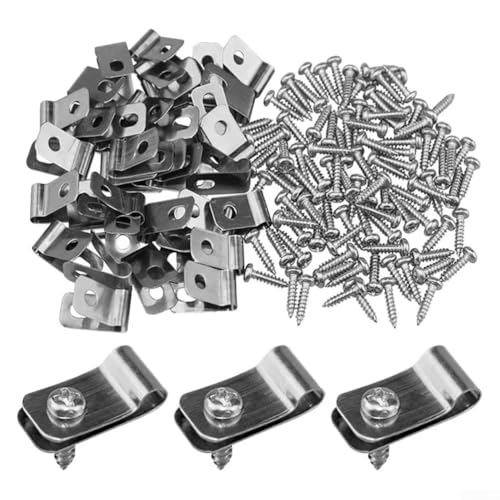 100 Sets Drahtzaun-Clips mit Schrauben, Aluminiummaterial für Rinderpaneele und Viehzaun, sichere Klemmen für Drahtzaun-Setup 100 Sets Drahtzaun-Clips mit Schrauben, Aluminiummaterial für Rinderpaneele und Viehzaun, sichere Klemmen für Drahtzaun-Setup von Lawnoval
