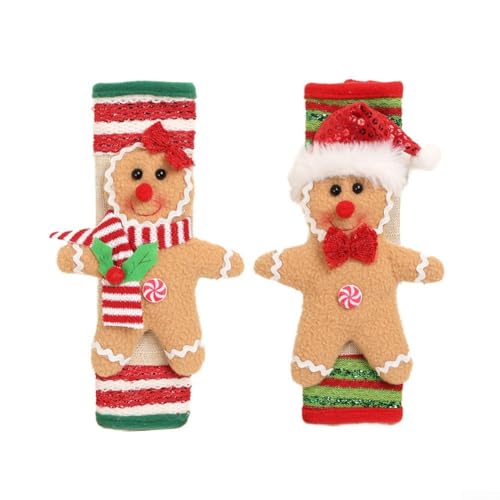 2 x Weihnachts-Keksmann-Kühlschrankgriff-Abdeckungen, Stoffhülle für Küchengeräte, Mikrowelle, Geschirrspüler, Griffschutz 2 x Weihnachts-Keksmann-Kühlschrankgriff-Abdeckungen, Stoffhülle für Küchengeräte, Mikrowelle, Geschirrspüler, Griffschutz von Lawnoval