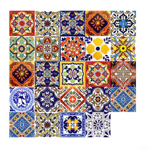24 Wandfliesen mit geometrischen und floralen Mustern, wasserdichtes PVC-Material, einfach abziehen und Design für reibungslose Anwendung 24 Wandfliesen mit geometrischen und floralen Mustern, wasserdichtes PVC-Material, einfach abziehen und Design für reibungslose Anwendung von Lawnoval