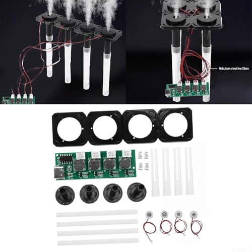 4 Zerstäuber, Luftbefeuchter, DIY-Kit mit Typ-C-Schnittstelle für Feuchtigkeitsprojekte zu Hause (nur Modul) von Lawnoval