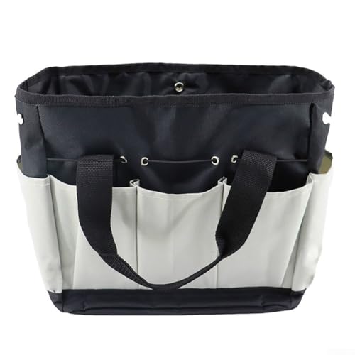 600D Oxford Tuch Gartenwerkzeug Kit Aufbewahrungstasche mit mehreren Taschen (schwarz und grau) von Lawnoval