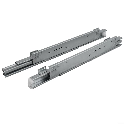 Bodenmontage Schubladenschienen Stahl Unterbodenführungen 1 Paar Softclose mit hydraulischer Dämpfung geräuschlose Federn und Vollauszug dreistufiges Design für Möbel (400 mm) von Lawnoval
