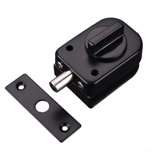 Edelstahl Glastürschloss für 8 12mm Dicke mit elegantem schwarzem Finish (A) von Lawnoval