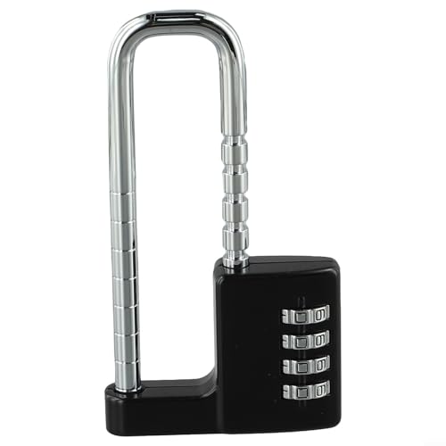 Erweitertes U-förmiges, verstellbares mechanisches Passwort-Vorhängeschloss für Kleiderschränke, Aktenschränke und Türsicherheit, legierter Stahl mit zuverlässigem Zahlenschloss-System (schwarz) von Lawnoval