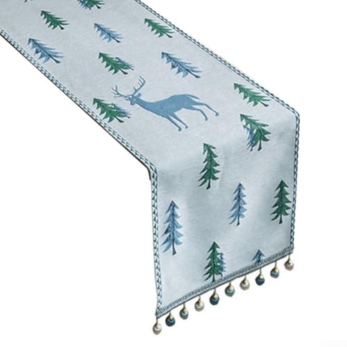 For Simplicity Weihnachtliche Chenille-Tischdecke, dick und warm, 33 x 180 cm (A) von Lawnoval