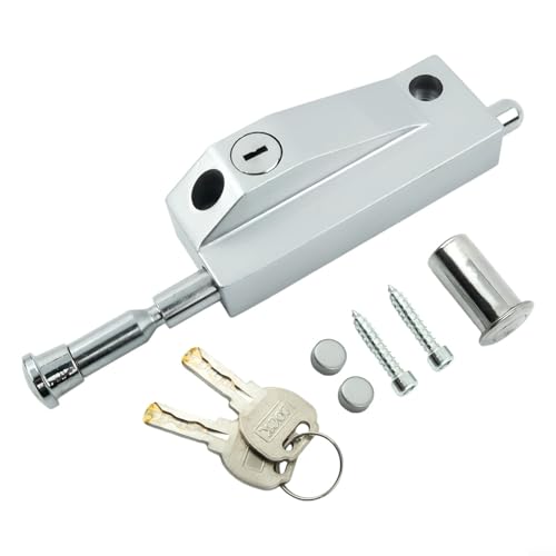 Gerahmtes Türriegelschloss, Zinklegierung und Eisenkonstruktion mit massiver Schlosszunge, 11 8 mm dick, geeignet für Drehtüren und Edelstahltüren (Schlüssel) von Lawnoval