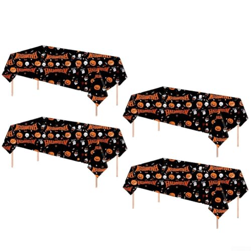 Halloween-Tischdecke für Partys und Anlässe im Freien, mit Kürbis und Hexenhut-Aufdruck, leicht zu reinigender Kunststoffstoff Halloween-Tischdecke für Partys und Anlässe im Freien, mit Kürbis und Hexenhut-Aufdruck, leicht zu reinigender Kunststoffstoff von Lawnoval