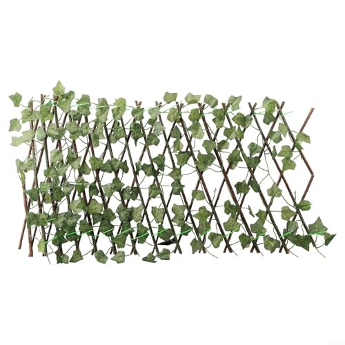 Künstlicher Efeublatt-Sichtschutz mit erweiterbarem Garten-Rankgitter für dekorative Verwendung im Büro, Hotel und Zuhause (Süßkartoffel) von Lawnoval