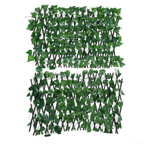 Künstlicher Efeublatt-Sichtschutz mit erweiterbarem Rankgitter für den Garten, dekorative Verwendung im Büro, Hotel und Zuhause (Traube) von Lawnoval
