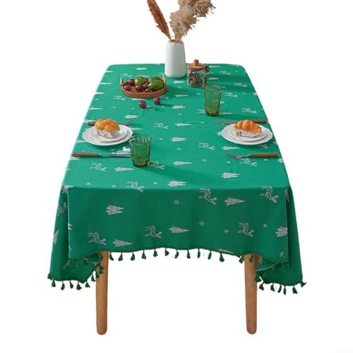 Lawnoval Bestickte Hirsch-Tischdecke, festliche Dekoration, Esstisch, Couchtisch, mehrere Größen, vielseitiges Design, Urlaubstischwäscheschutz (150 x 180 cm) von Lawnoval