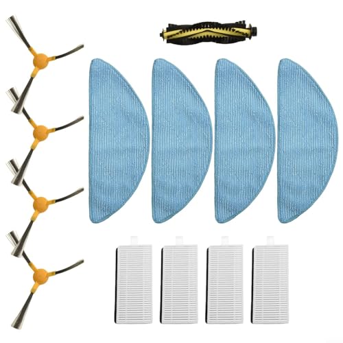 Lawnoval Für Mamibot Staubsauger-Teile-Kit Hauptbürste, Seitenbürsten, Filter, Wischmopp-Zubehör für EXVAC650 EXVAC660 EXVAC680S EXVAC880 von Lawnoval