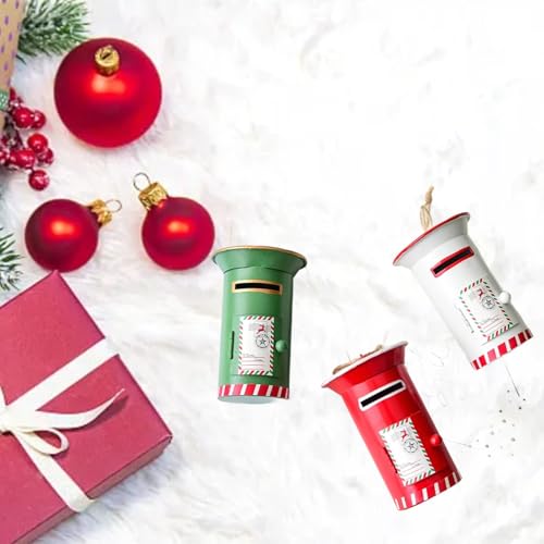 Lawnoval Mini-Briefkasten aus Metall, Briefkasten-Design mit Tür zum Öffnen, festliche Dekoration für den Urlaub zum Aufhängen (Farbmischung) von Lawnoval