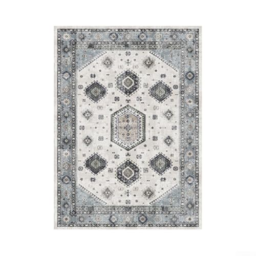 Lawnoval Retro-Stil Bodenmatte Teppich abgenutzter Look Indoor Teppich Wohnkultur Vintage Ästhetik Wohnzimmer Schlafzimmer Bereich Abdeckung Distressed Design (60 x 90 cm) von Lawnoval
