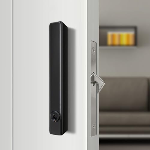 Lawnoval Schiebetürschloss aus Zinklegierung für Innentüren, Küche, Bad und Hotel, Druckguss-Design mit Schrauben, 150 mm lang (schwarz) von Lawnoval