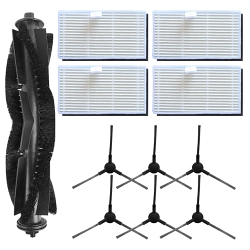 Lawnoval Staubsauger-Ersatz-Set für MONSGA MS1 MAX Roboter-Staubsauger mit Hauptrollenbürste, Seitenbürsten, Filter-Set, Reinigungszubehör-Set für Boden, Teppich, Tierhaare, Staubsammlung von Lawnoval