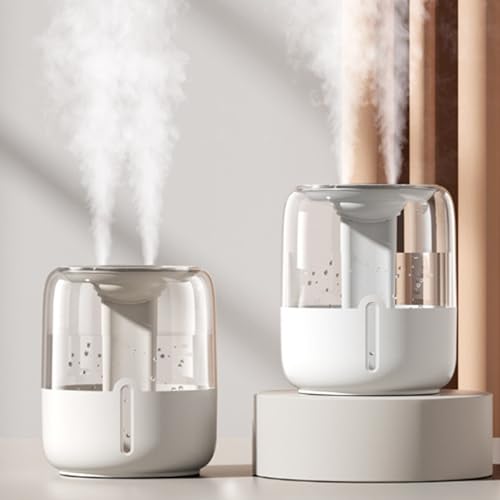 Lawnoval USB-Luftbefeuchter 6,8 l Tank Dual Mist Spray Desktop Air Moisturizer mit Nachtlicht Digitalanzeige für große Räume Schlafzimmer (weiß) von Lawnoval