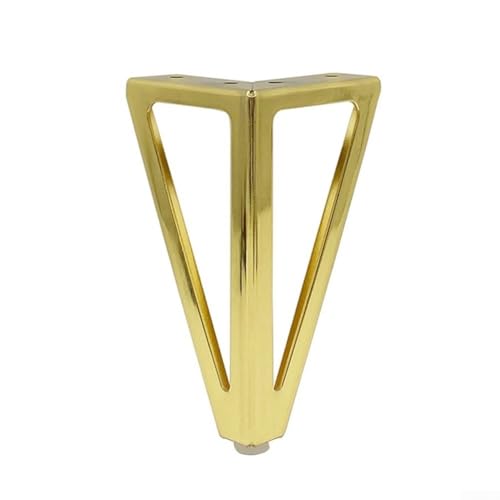 Möbelfüße, Ersatzbeine aus Metall, 4 Stück, 15,2 cm Höhe, mit dreieckiger Struktur und Bodenschutzpolstern für Betten, Sofas, Schränke und für Stühle (Gold) von Lawnoval