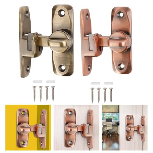 Multifunktionaler 90180 Grad Türriegel, perfekt für Scheunentore und Badezimmer-Sicherheit (2 antikrot) von Lawnoval
