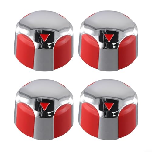 Robustes und stilvolles Set mit 4 galvanisierten Kontrollknöpfen für Outdoor-Grillgeräte (rot, 6 mm) von Lawnoval