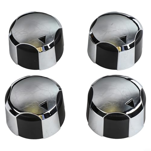Robustes und stilvolles Set mit 4 galvanisierten Kontrollknöpfen für Outdoor-Grillgeräte (schwarz, 6 mm) von Lawnoval
