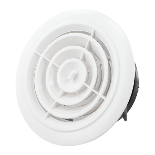 Rundes verstellbares Lüftungsgitter aus ABS-Material, für Wand oder Decke, mit drehbarer Luftstromsteuerung und abnehmbarem Panel für effiziente Innenbelüftung (125 mm) von Lawnoval