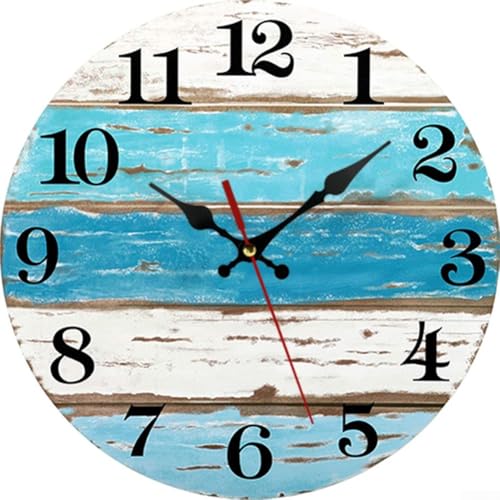Stilvolle, batteriebetriebene Wanduhr mit Holzrahmen, ideal für Küche oder Wohnzimmer von Lawnoval