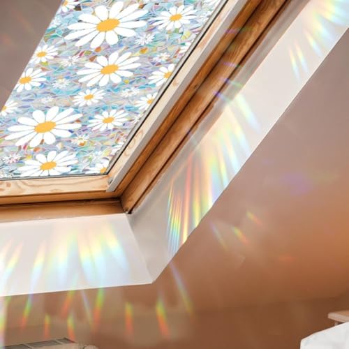 Stilvolle Fensterfolie mit Blumenmuster für effektiven UV-Schutz und Privatsphäre, 43 x 200 cm von Lawnoval