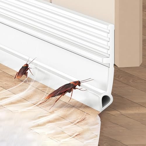 TPE-Türbodendichtungsstreifen zur Geräusch- und Windreduzierung, mit verstärktem Rippendesign und starkem Acrylkleber, geeignet für verschiedene Wohn- und Gewerbetüren (weiß) von Lawnoval