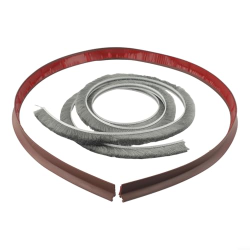 Türbodendichtungsstreifen, 100 cm, für Türen und Fenster, doppelseitig, wetterfest, schalldicht, insektensicher, energiesparend (braun) von Lawnoval