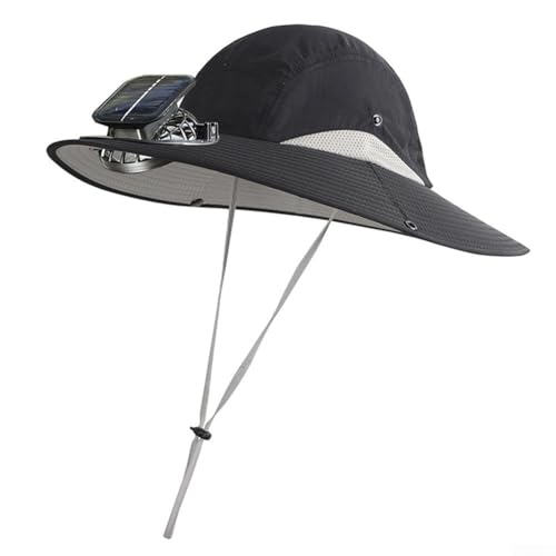 Umweltfreundliche Outdoor-Kappe mit Solarventilator, bleibt kühl und bequem in der Natur (schwarz) von Lawnoval