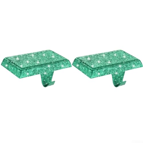 Weihnachtsstrumpfhalter aus Eisen mit beschwertem Boden und Haken für den Kaminsims, um Strümpfe sicher und stabil bei festlichen Anlässen zu halten (grün) von Lawnoval