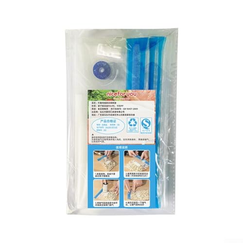 Wiederaufladbare Vakuumbeutel Set zum Frischhalten von Obst, Gemüse und Fleisch (B 5 Stück Beutel x 21 x 22) von Lawnoval