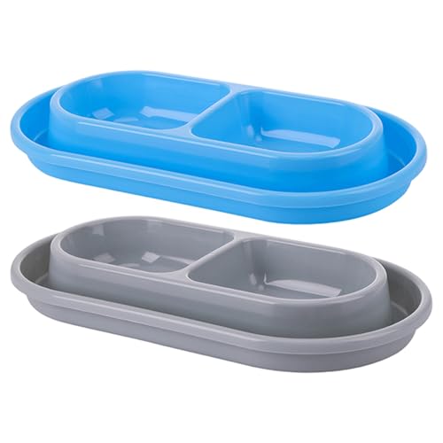 2pcs Ant Proof Cat Food Bowls Double Tablett Ant Proof Dog Bowl Nicht -Plastik -Kunststoff -Futtermittel 10.8x5, 9x1, 4 Zoll |.Katzenschale von Lawnrden