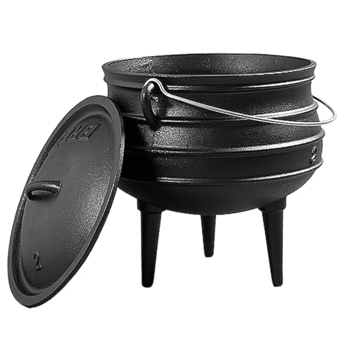 Cauldron 0, 8 l Witches Kessel mit Deckel und Gusseisen -Kochtopf mit 3 langen Beinen für Kaminkohlekochen Halloween Dekorationen Stil 2, niederländische Öfen Cauldron 0, 8 l Witches Kessel mit Deckel und Gusseisen -Kochtopf mit 3 langen Beinen für Kaminkohlekochen Halloween Dekorationen Stil 2, niederländische Öfen von Lawnrden