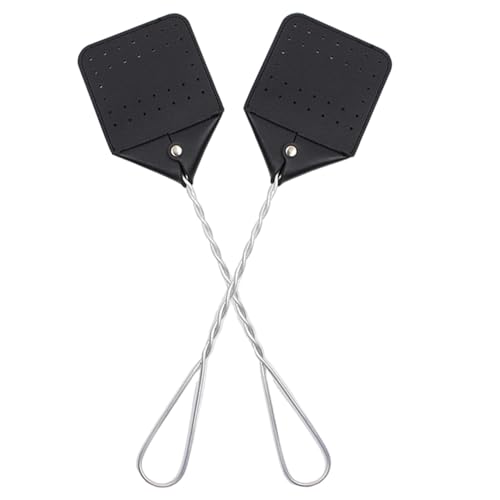 Fly Swatter PU Leder Fly Swatters mit Metallgriff 17.2 Fliegenswatter für Fliegen Bienen im Freien im Freien, Stahldrahtschläger von Lawnrden
