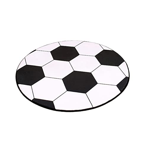 Lawnrden 1pc niedlicher Cartoon Fußball Teppich Round Fußball Kinder Teppich Couchtisch Stuhl Matte Kreatives Design handgefertigt von Lawnrden