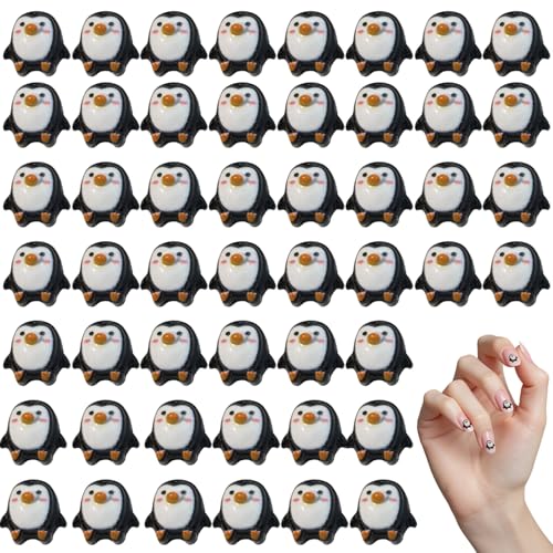 Lawnrden 50pcs Miniatur -Pinguin -Figuren, Harz Penguin Cake Topper Mini Spielzeug Tiergeburtstagdekorationen für Mikrolandschaftsdekoration Partyzubehör Schulprojekt von Lawnrden