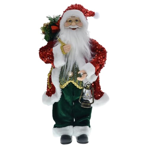 Lawnrden Weihnachtsdekorationen, Weihnachtsfiguren 17, 7in Stehende Weihnachtsmannstatue mit Hut niedliche Weihnachtsschmuck für Home Office Tisch Weihnachtsfeier, Vater, Vater von Lawnrden
