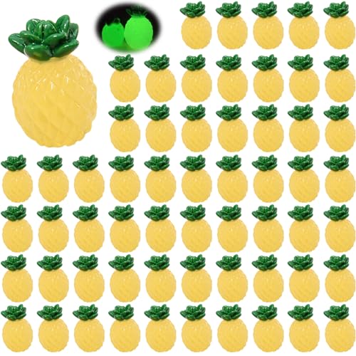 Mini -Harz -Figuren Ananas Dekor 60 Stück Glühen im dunklen Mini -Künstliche Ananas lebensechte winzige falsche Frucht DIY gefälschte Ananas Mini -Harz -Figuren für Kunsthandwerk 1.1x0.8 '', Mini Har von Lawnrden