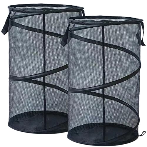 Wäscherei Korb 2pcs 14x23in faltbar zusammenklappbarer Pop-up-Waschkörbe mit Griff und Bindefeinnetz atmungsaktiv für Heimwohnheim, Pop-up-Hampers Wäscherei Korb 2pcs 14x23in faltbar zusammenklappbarer Pop-up-Waschkörbe mit Griff und Bindefeinnetz atmungsaktiv für Heimwohnheim, Pop-up-Hampers von Lawnrden