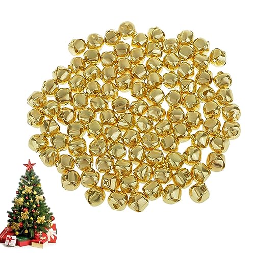 Weihnachten Jingle Bells 100pcs 0, 39 Zoll hoher Glanz spezifisch geformtes London Mini Bells Bulk Lose Perlen für Weihnachtsfeier Festival Dekorationen Katzenkragen Schmuck Making | Metall von Lawnrden