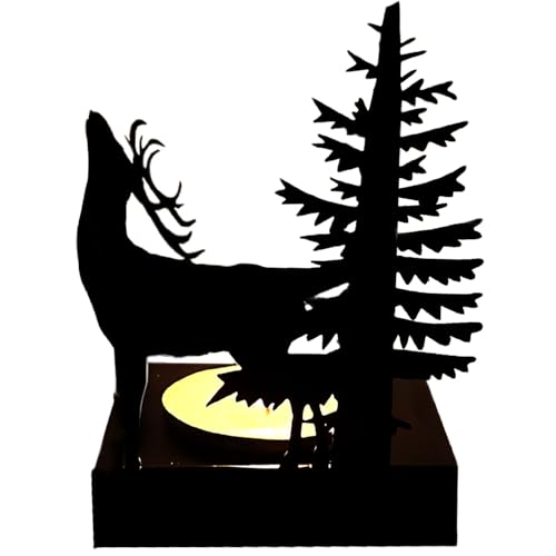Weihnachtskerzenhalter, Rentierwald-Teelicht-Kerzenhalter, hitzebeständiges Eisenmetall, Rentier-Weihnachtsdekoration für Tisch Mittelstücke Home Tischdekor | Kerzenhalterhalter Weihnachtskerzenhalter, Rentierwald-Teelicht-Kerzenhalter, hitzebeständiges Eisenmetall, Rentier-Weihnachtsdekoration für Tisch Mittelstücke Home Tischdekor | Kerzenhalterhalter von Lawnrden