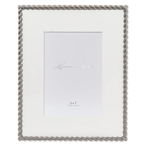 Lawrence Frames 20,3 x 25,4 cm gebürsteter Nickel-Metall-Bilderrahmen mit Seil-Design, oder 12,7 x 17,8 cm mit mitgelieferter Matte von Lawrence