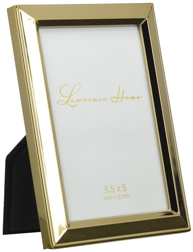 Lawrence Frames Bilderrahmen, Metall, klassisch, abgeschrägt, 7,6 x 12,7 cm, goldfarben von Lawrence