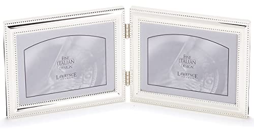 Lawrence Frames 510775D Silver Double Bead Hinged Double Picture Frame, 7 by 5-Inch von Lawrence