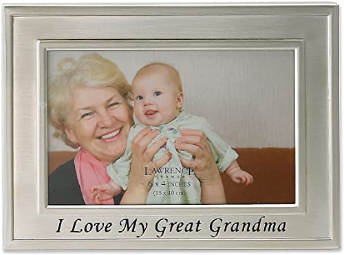 Lawrence Frames Bilderrahmen I Love My Great Grandma, gebürstetes Metall, 10,2 x 15,2 cm von Lawrence