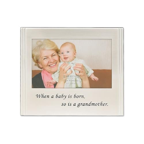 Lawrence Frames Bilderrahmen mit Aufschrift When a Baby is born so is a Grandmother, versilbert, 15,2 x 10,2 cm von Lawrence