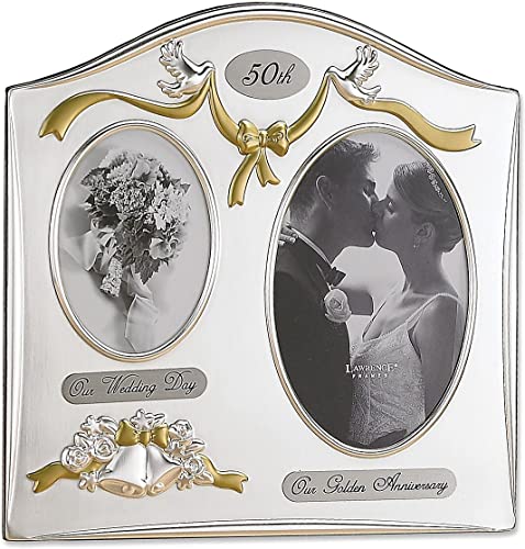 Lawrence Frames Bilderrahmen zum 50. Hochzeitstag, versilbert/Messing von Lawrence Frames